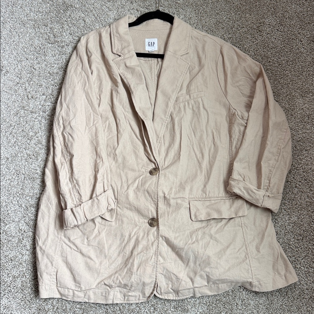 GAP Women's Beige Linen Blend Blazer XL
